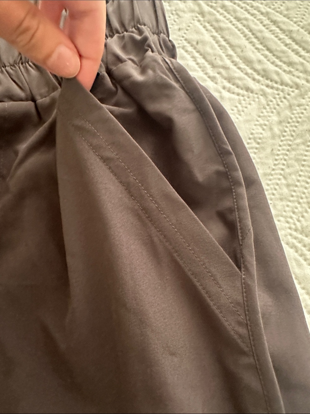 High-Waist Elastic Jogger Pants - Dark Gray - Picture 3 of 5